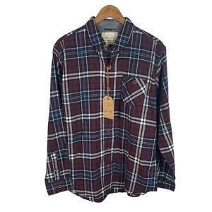BF577 NWT Mens Weatherproof Vintage Plaid Lumberjack Flannel Button Down Shirt L
